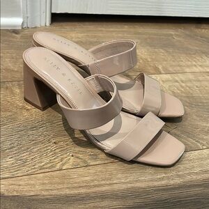 Kelly & Katie Blush Patent Block Heel Sandals
